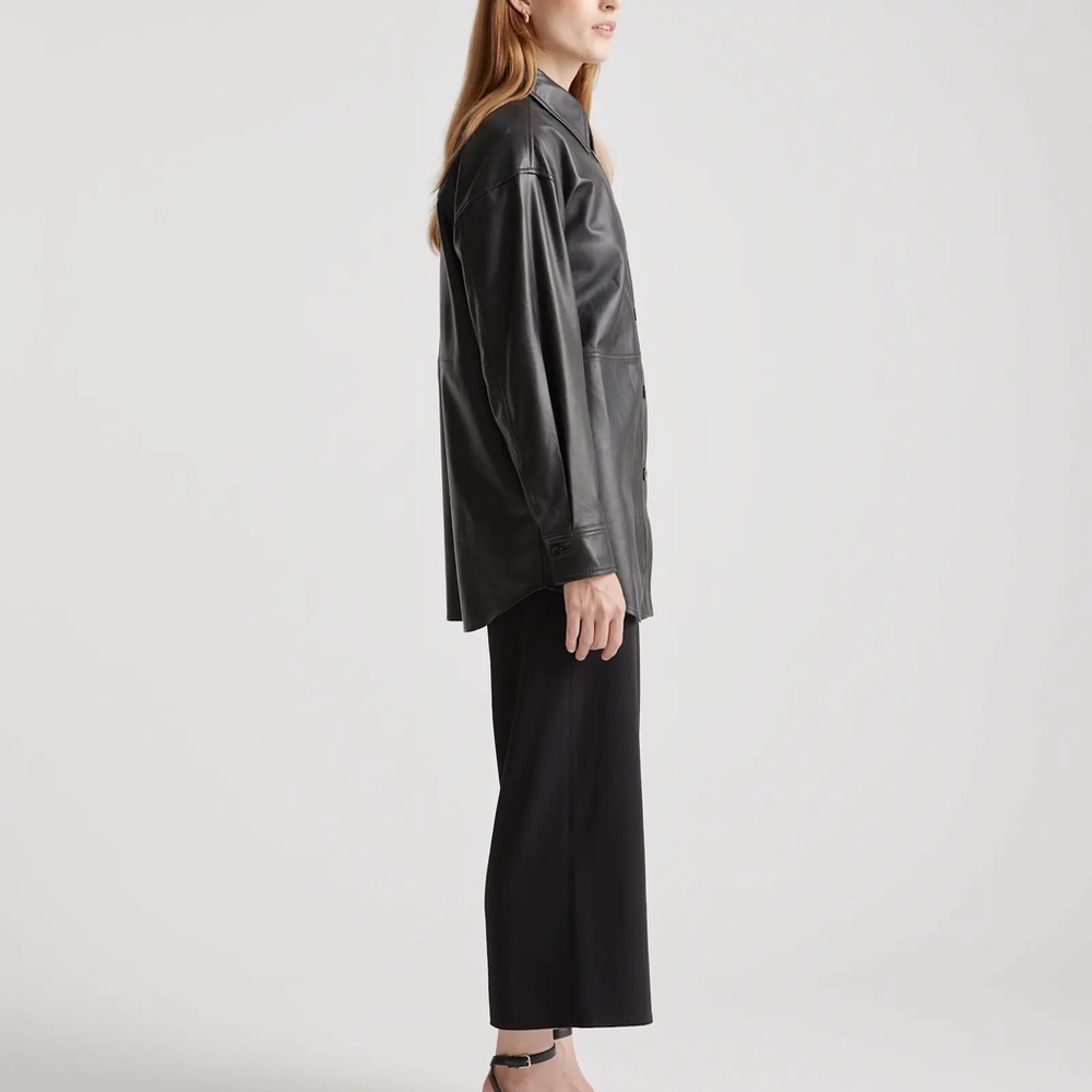 NWT Quince 100% Leather Shirt Jacket - Picture 11 of 14
